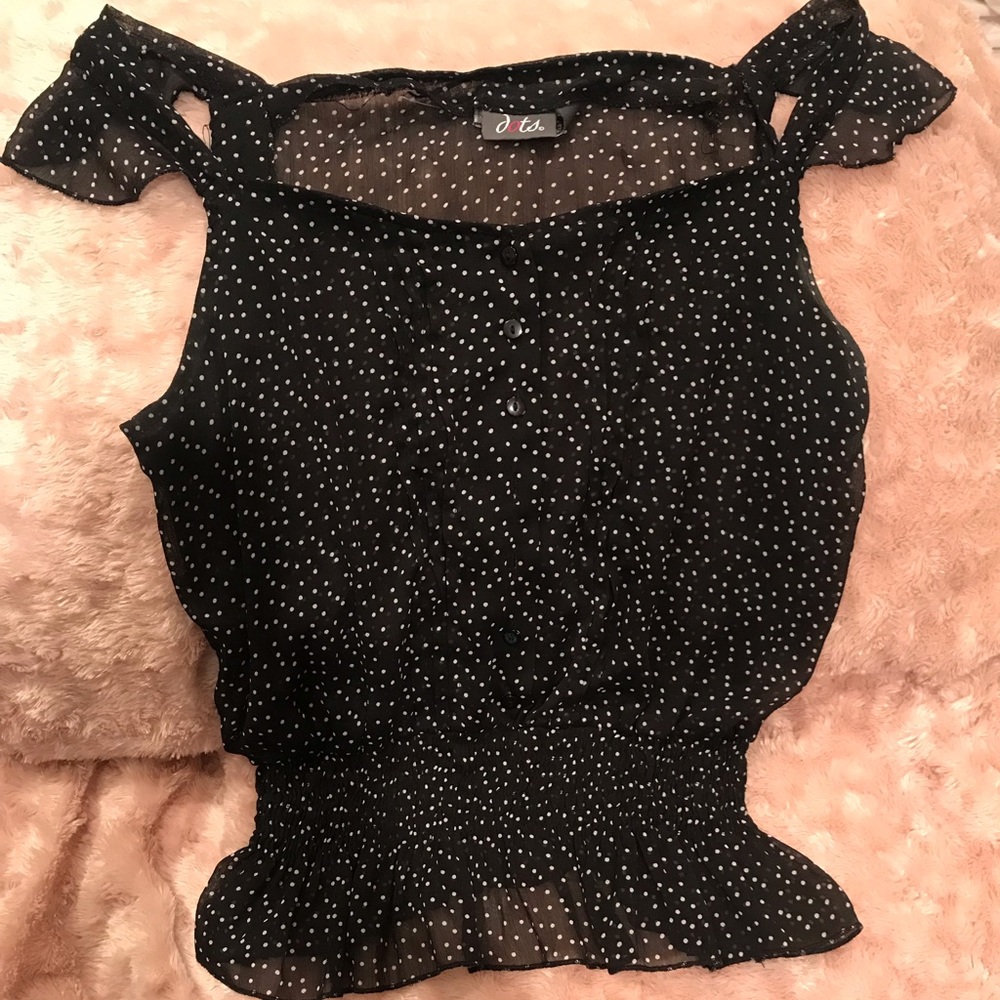 polkadot scrunched bottom top💋